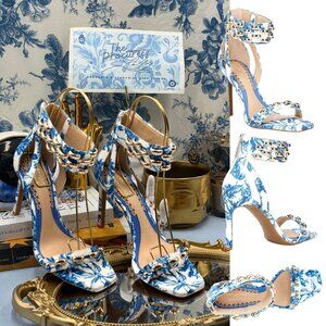 🆕 GIANNI BINI 🧿 x Shea Leigh Mills NWOB Carter Floral Print Strappy Sandal Sz7